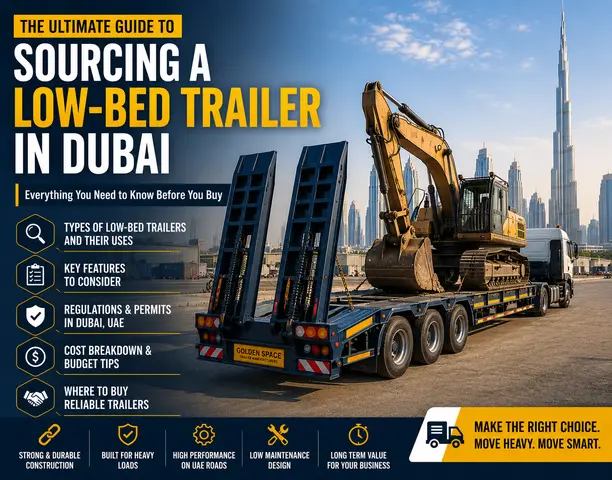 Low bed trailer transporter in Dubai