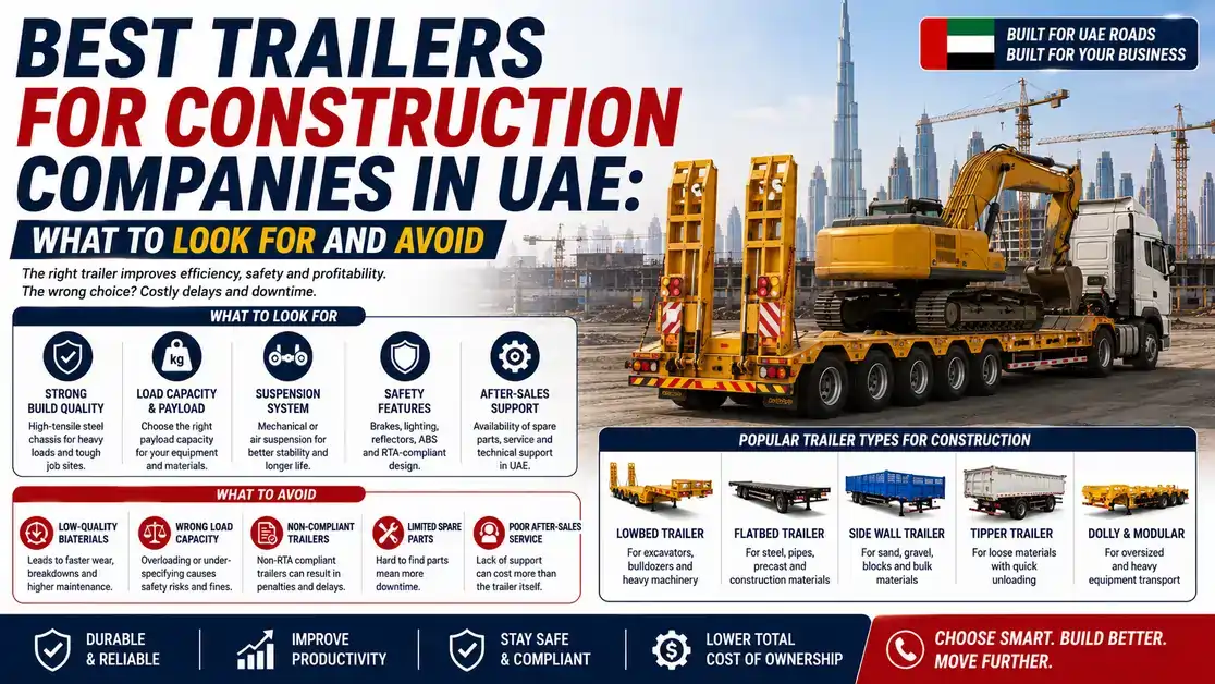 Best Trailers for Construction Companies in UAE