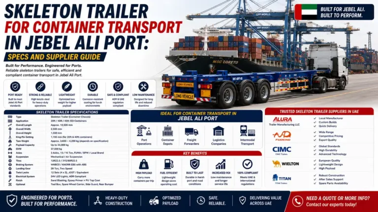 Skeleton trailers for Jebel Ali Port transport