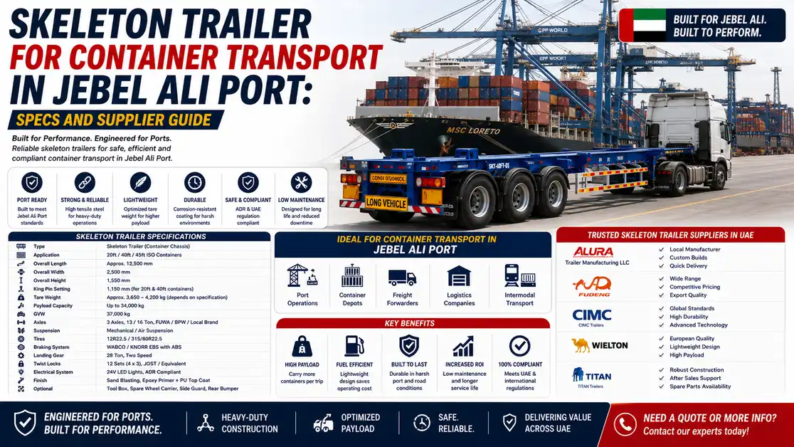 Skeleton trailers for Jebel Ali Port transport