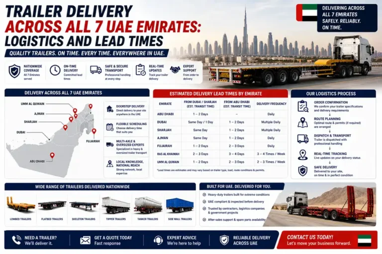 Trailer delivery across all UAE emirates