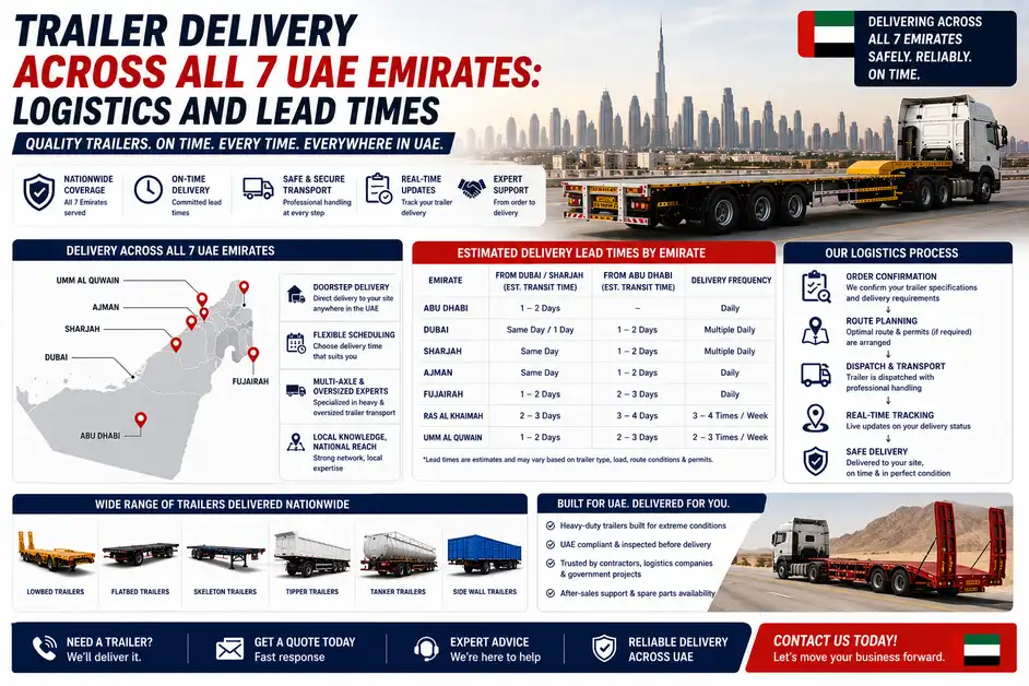 Trailer delivery across all UAE emirates