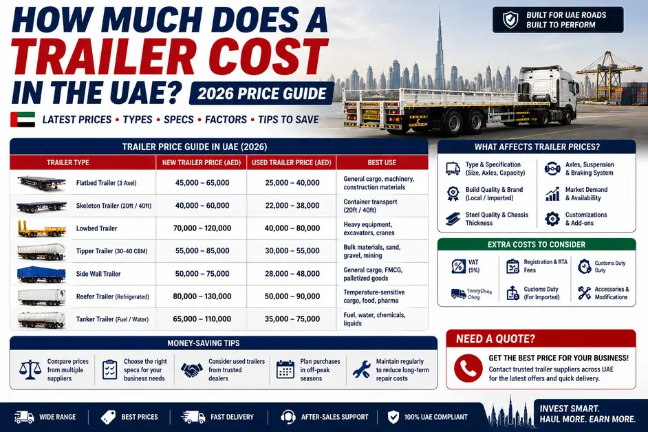 Trailer price guide in UAE 2026
