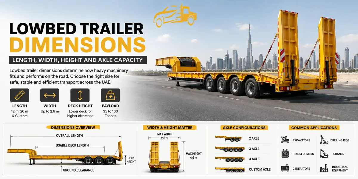 Lowbed trailer dimensions