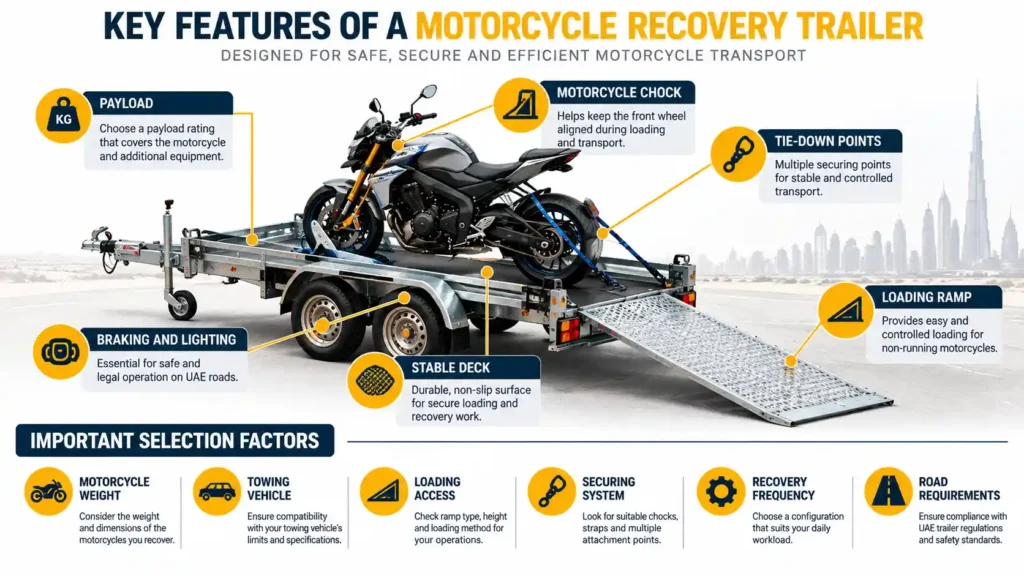 Motorcycle Recovery Trailers features